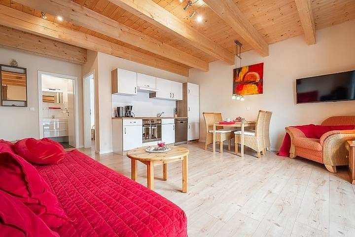 Ferienwohnung für 2 Personen, mit Sauna und Garten, kinderfreundlich in Langholz