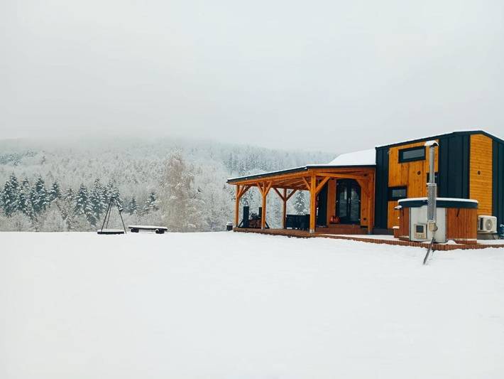 Dom dla 5 osób, z Jacuzzi i Taras oraz Widok w Brenna