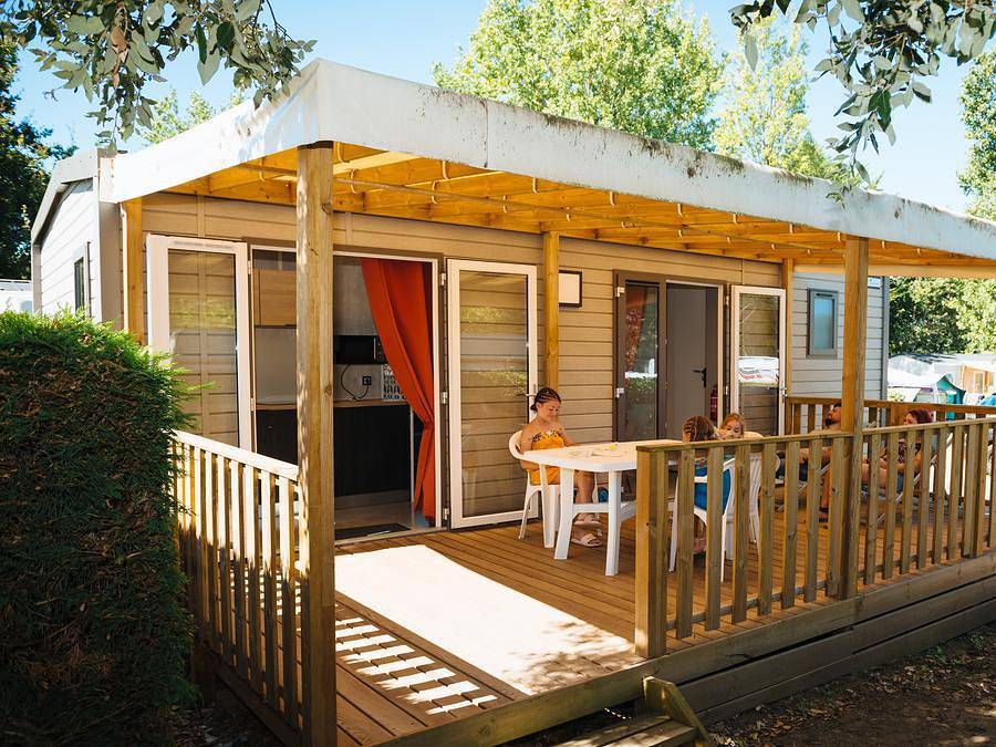 Camping La Trévillière - Stacaravan 6 personen - Caraibes - 2 slaapkamers - Tv in Bretignolles-sur-Mer, Loiredal