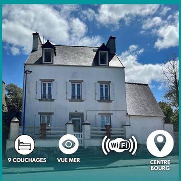 Gîte pour 9 personnes, avec jardin et vue à Lanvéoc