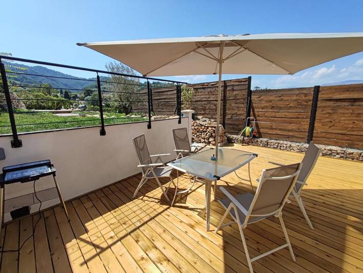 Appartement de vacances pour 2 personnes, avec Balcon et Terrasse ainsi que Jardin et Vue
