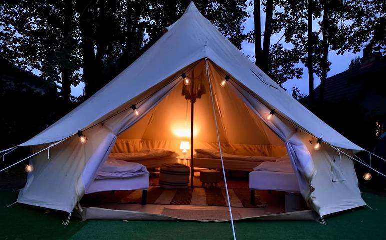 Zelt für 4 Personen, mit Sauna und Whirlpool sowie Terrasse - 1