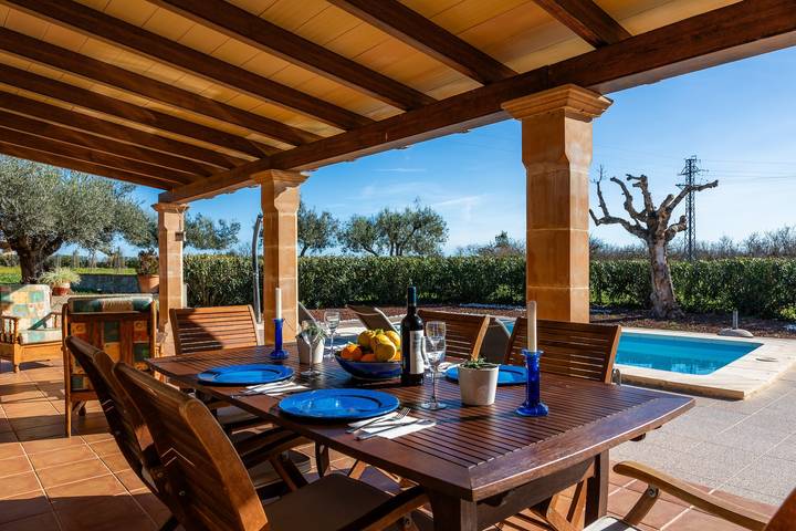 Villa 'Els Ametlers' mit Bergblick, Wi-Fi und Klimaanlage in Inca, Mallorca Inselmitte