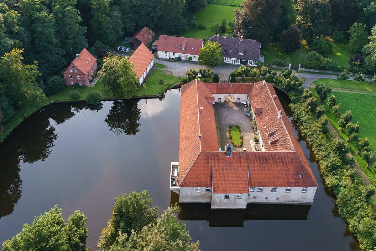 Ferienhaus am Wasserschloss Haus Marck in Tecklenburg, Llanura de Münster