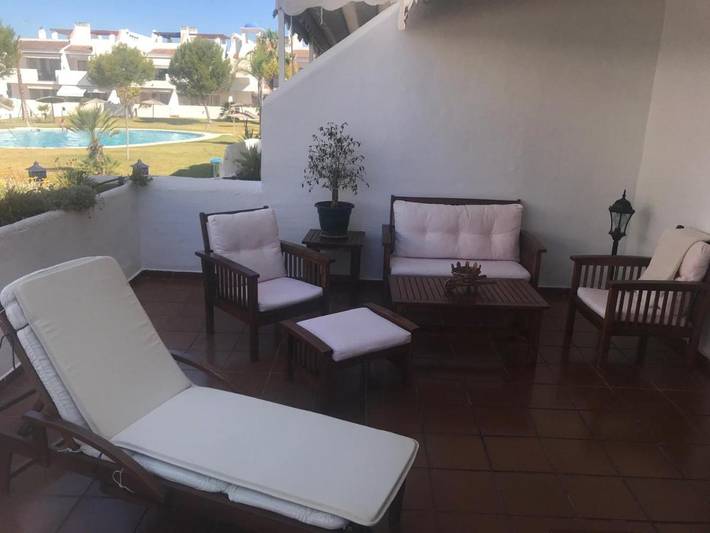 Apartamento de férias para 6 pessoas, com jardim e vista e ainda piscina, com animais de estimação em Islantilla