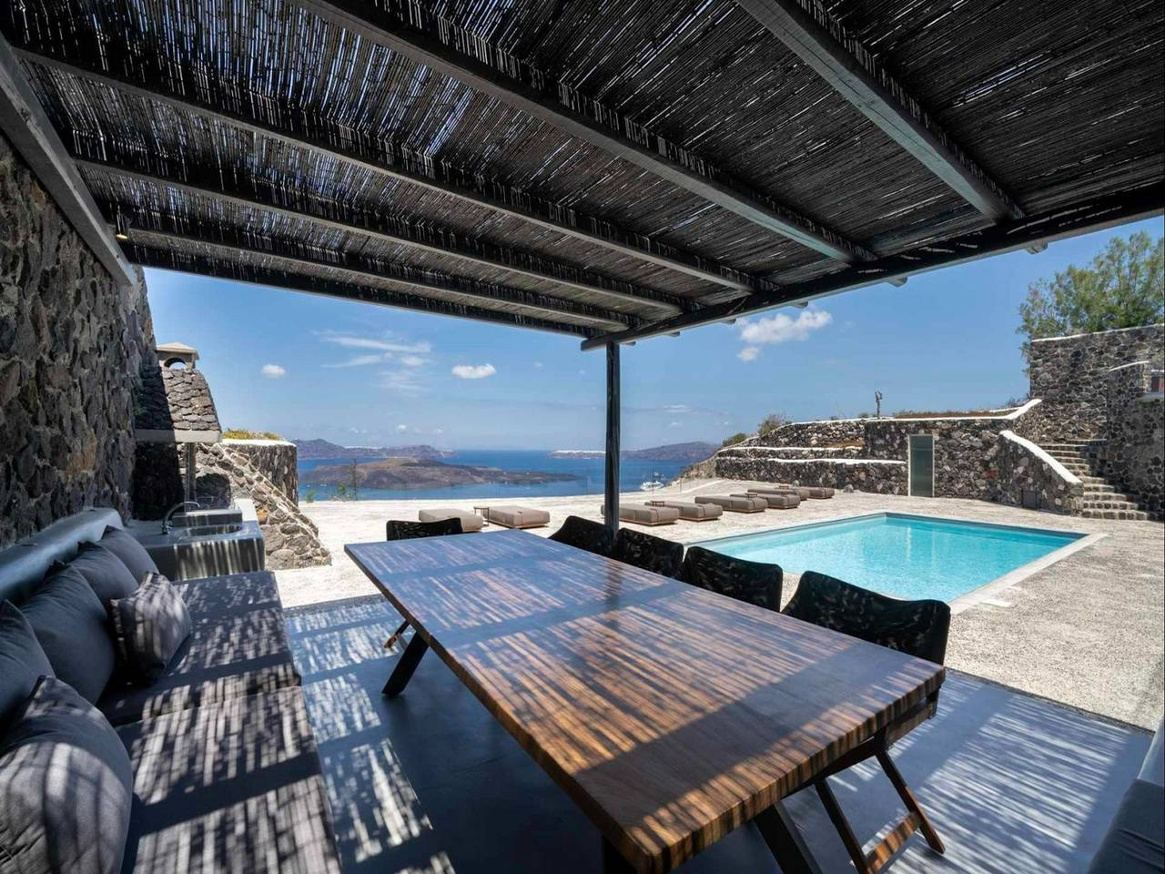 Villa für 10 Personen mit Balkon in Megalochori, Santorin
