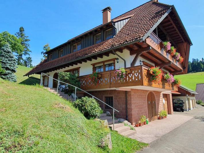 Ferienwohnung für 4 Personen, mit Balkon und Terrasse sowie Garten und Ausblick in Oberharmersbach