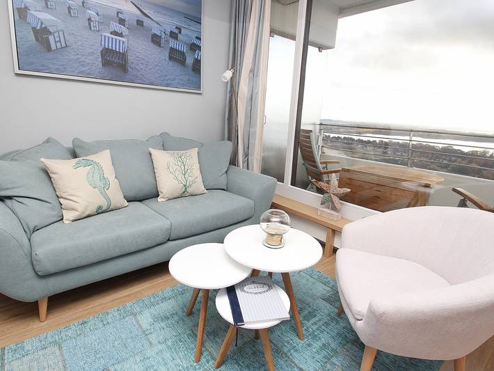 Ferienwohnung für 2 Personen, mit Seeblick und Balkon in der Lübecker Bucht