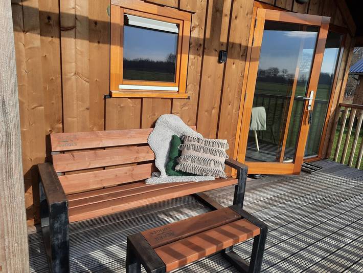 Lodge an Wiesen mit Veranda in den Niederlanden in Ruinerwold, Drenthe