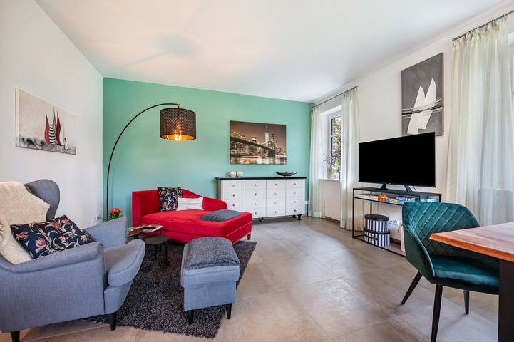 Hel lägenhet, Apartment Kronsberg with Sauna, Private Garden, Wi-Fi and Air Conditioning in Bösel, Landkreis Cloppenburg