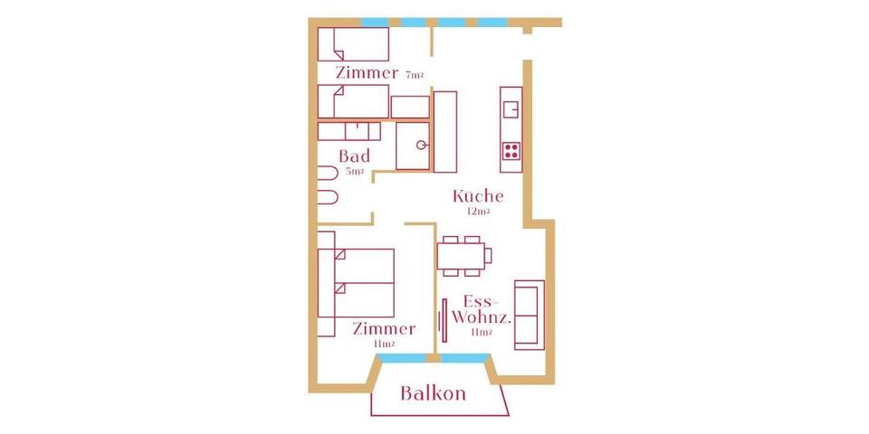 Ferienwohnung für 7 Personen, mit Balkon und Terrasse sowie Ausblick in Marling - 3