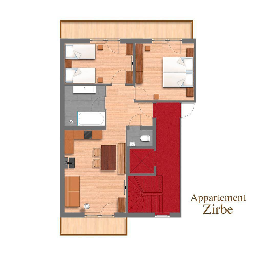 Ganze Ferienwohnung, Appartement Zirbe, 2 Schlafräume in Inneralpbach, Alpbach
