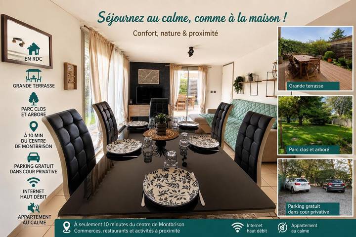 Appartement de vacances pour 6 personnes, avec Terrasse et Jardin