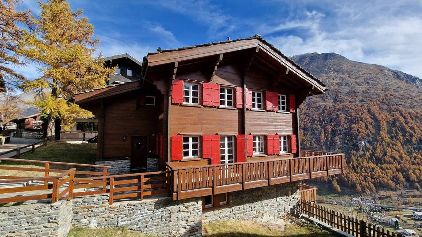 Hütte für 8 Personen, mit Balkon und Terrasse in Saas-Fee