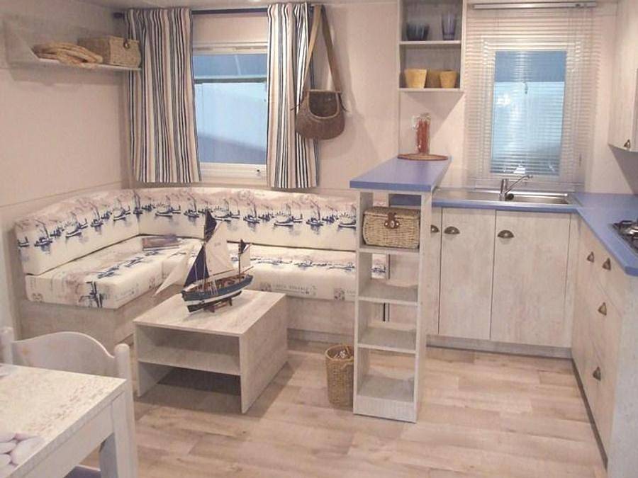 Flower Camping La Guichardière - Mobilheim 8 personen - Cabane du Pêcheur Grand Confort 3 Zimmer in La Plaine-sur-Mer, Côte de Jade