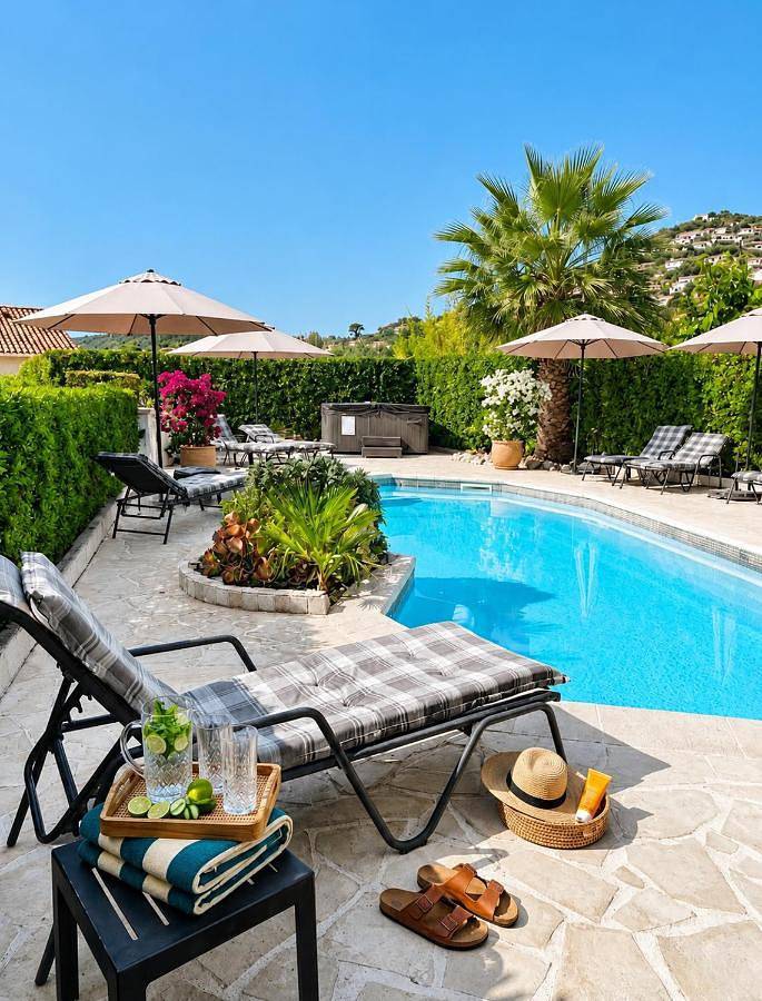 Maison d’hôte pour 4 personnes, avec Jacuzzi et Terrasse ainsi que Jardin et Piscine à Cavalaire-sur-Mer