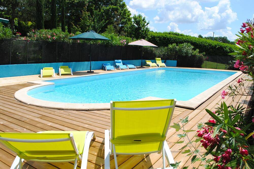 Das Drouant, ein Ferienhaus mit 3 Schlafzimmern in einer ehemaligen Scheune mit großem Gemeinschaftspool in Dolmayrac, Villeneuve-sur-Lot und Umgebung