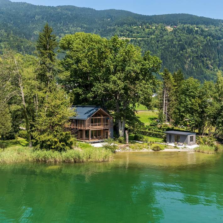 Ferienwohnung für 4 Personen, mit Garten und Sauna sowie Seeblick
