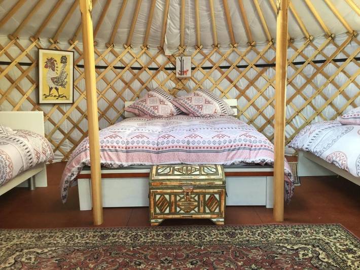 Cottage pour 4 personnes, avec piscine ainsi que vue et jardin à Nassiet