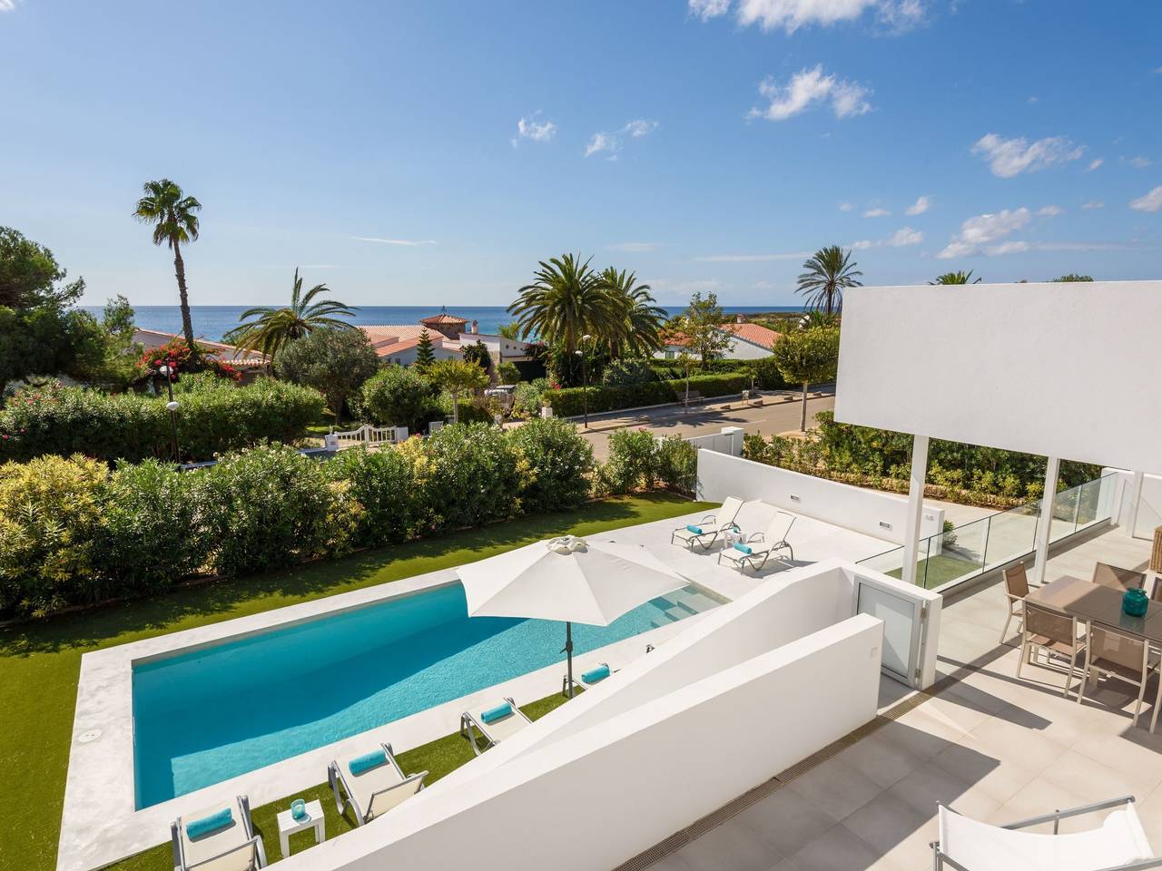 Villa Lucia mit Meerblick und Pool in Santo Tomas in Santo Tomas, Es Migjorn Gran