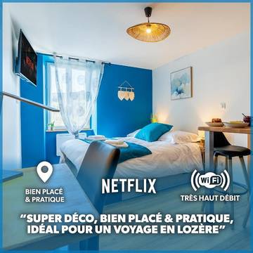 Gîte pour 2 personnes, avec vue et terrasse à Banassac