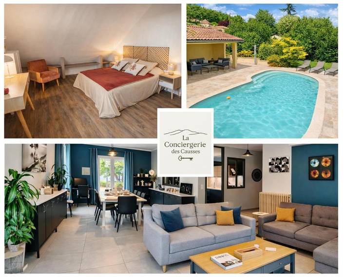 Location de vacances pour 12 personnes, avec terrasse ainsi que piscine et jacuzzi à Espère