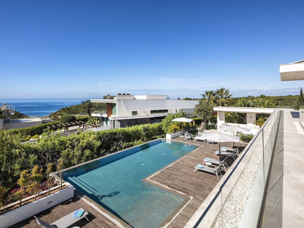 Villa con piscina y Ac - vista al océano in Estômbar, Lagoa