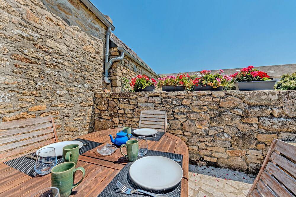 Casa de vacaciones 'Le Gîte Vert 3' con terraza privada y jardín compartido in Porspoder, Región de Brest