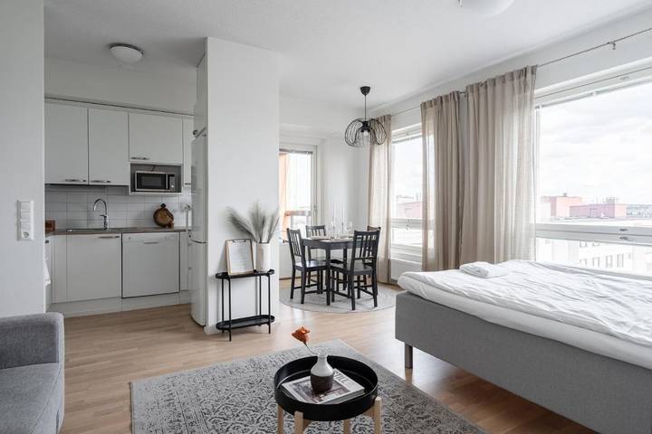 Gîte pour 6 personnes, avec balcon ainsi que vue et sauna, animaux acceptés dans Tampere