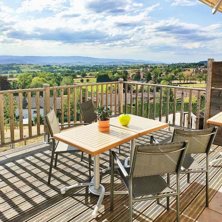 Maison de vacances pour 4 personnes, avec Balcon et Terrasse ainsi que Jardin et Vue