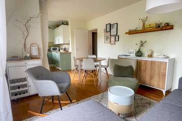 Gîte pour 4 personnes, avec balcon, adapté aux familles à Houlgate