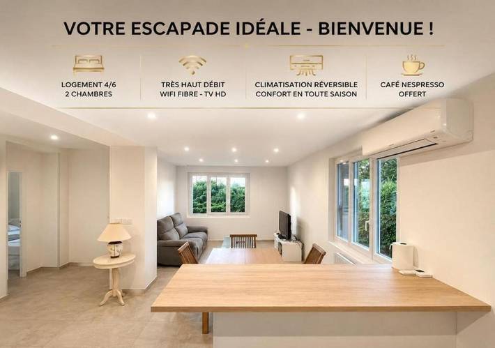 Appartement de vacances pour 4 personnes, avec Balcon ainsi que Terrasse et Vue
