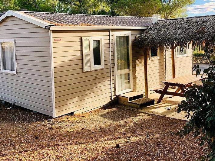 Camping La Grange Neuve - Mobilheim 6 personen - Confort Family - Gartenviertel in Sigean, Mittelmeerküste (Frankreich)