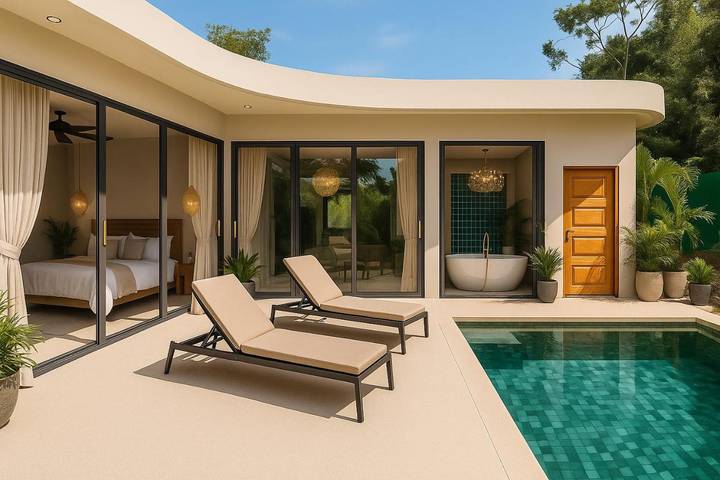 Villa pour 4 personnes, avec jardin ainsi que vue et piscine - 1