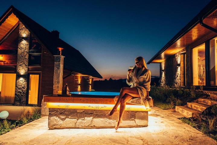 Dom wakacyjny dla 12 osób, z Balkon i Taras oraz Jacuzzi i Ogród w Rabka-Zdrój