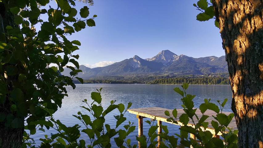 Pension für 4 Personen, mit Balkon und Garten sowie Seeblick am Faaker See
