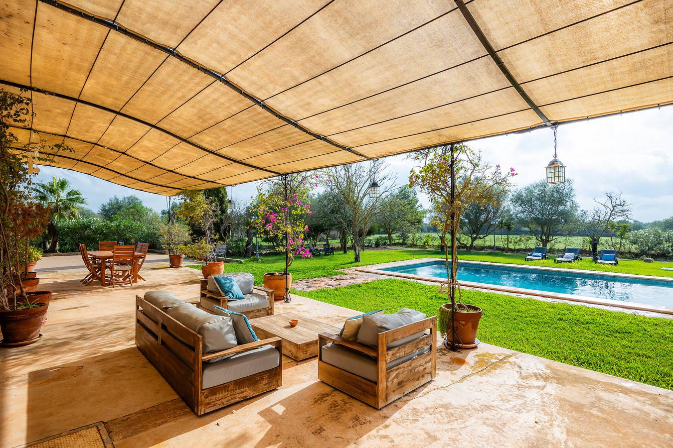 Villa 'Son Fred Campos' with Mountain View, Private Pool and Wi-Fi in Campos, South Majorca