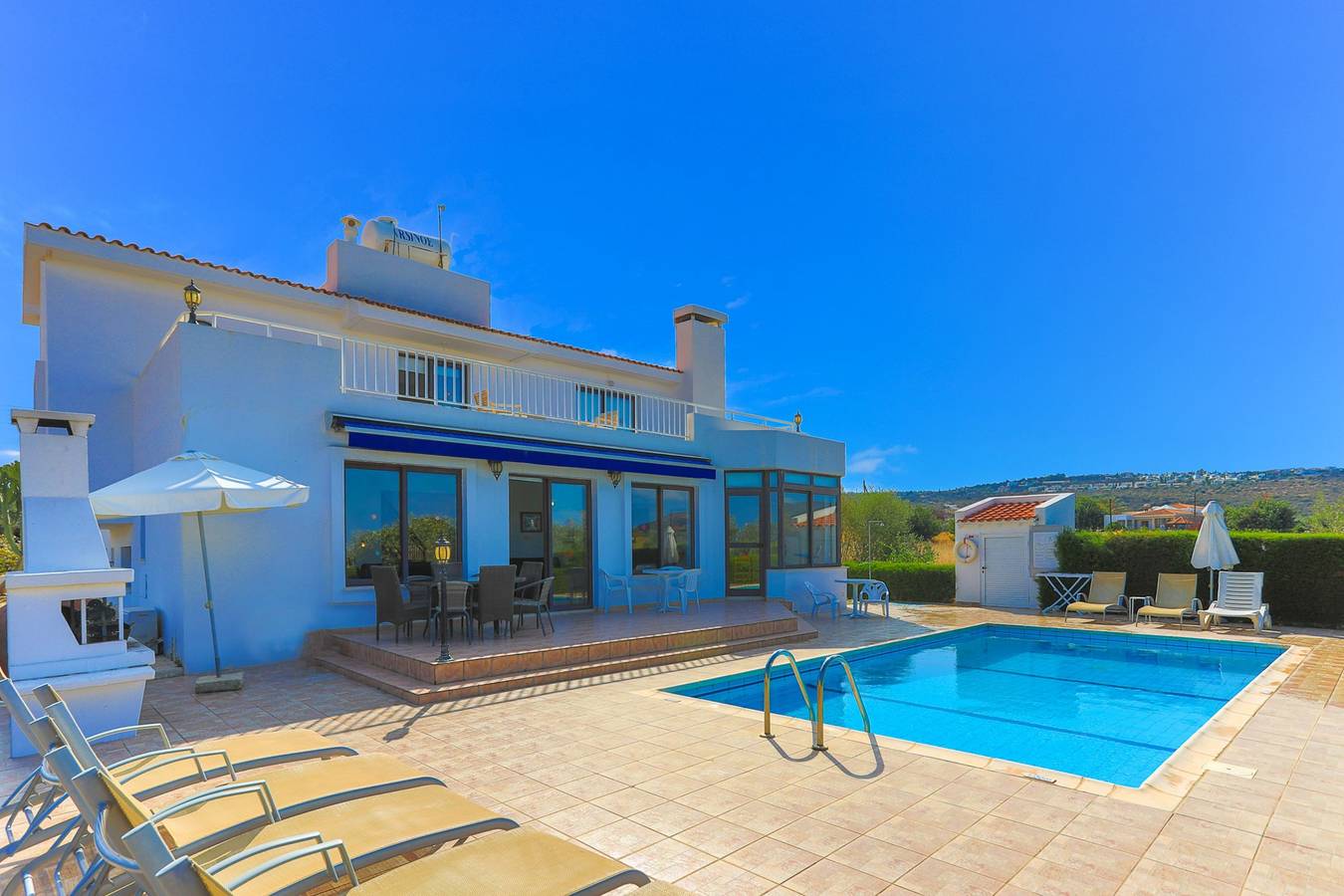 Villa Stavriella, large pool, secluded, sea views in South Cyprus