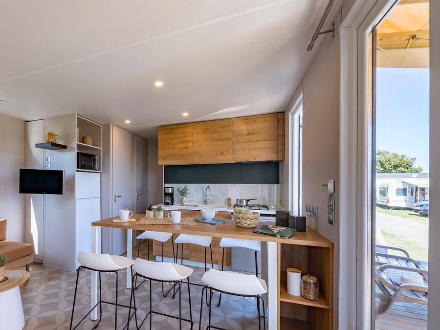 Camping Sandaya Le Kérou - Mobilheim 6 personen - Cottage Privilège Tv Lv - 3 Zimmer - 6 Personen in Clohars-Carnoët, Côte de Cornouaille