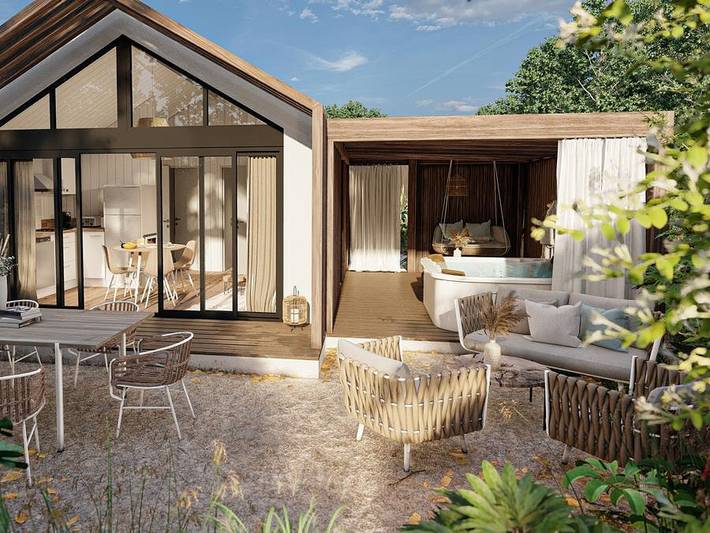 Mobil home pour 5 personnes, avec jacuzzi ainsi que sauna et bassin pour enfant, animaux acceptés en Vendée