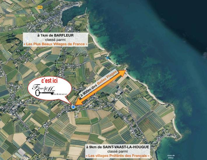 Location de vacances pour 5 personnes, avec vue et jardin, animaux acceptés à Montfarville - 2