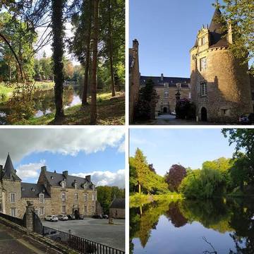 Gîte pour 2 personnes, avec vue et piscine ainsi que vue sur le lac et jardin à Taden