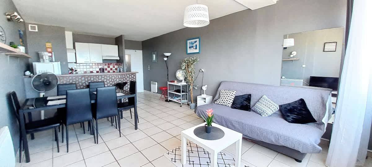 Studio entier, Les Clapotis - studio-cabin 4 people 20 m from the in Valras-Plage, Côte d'Améthyste