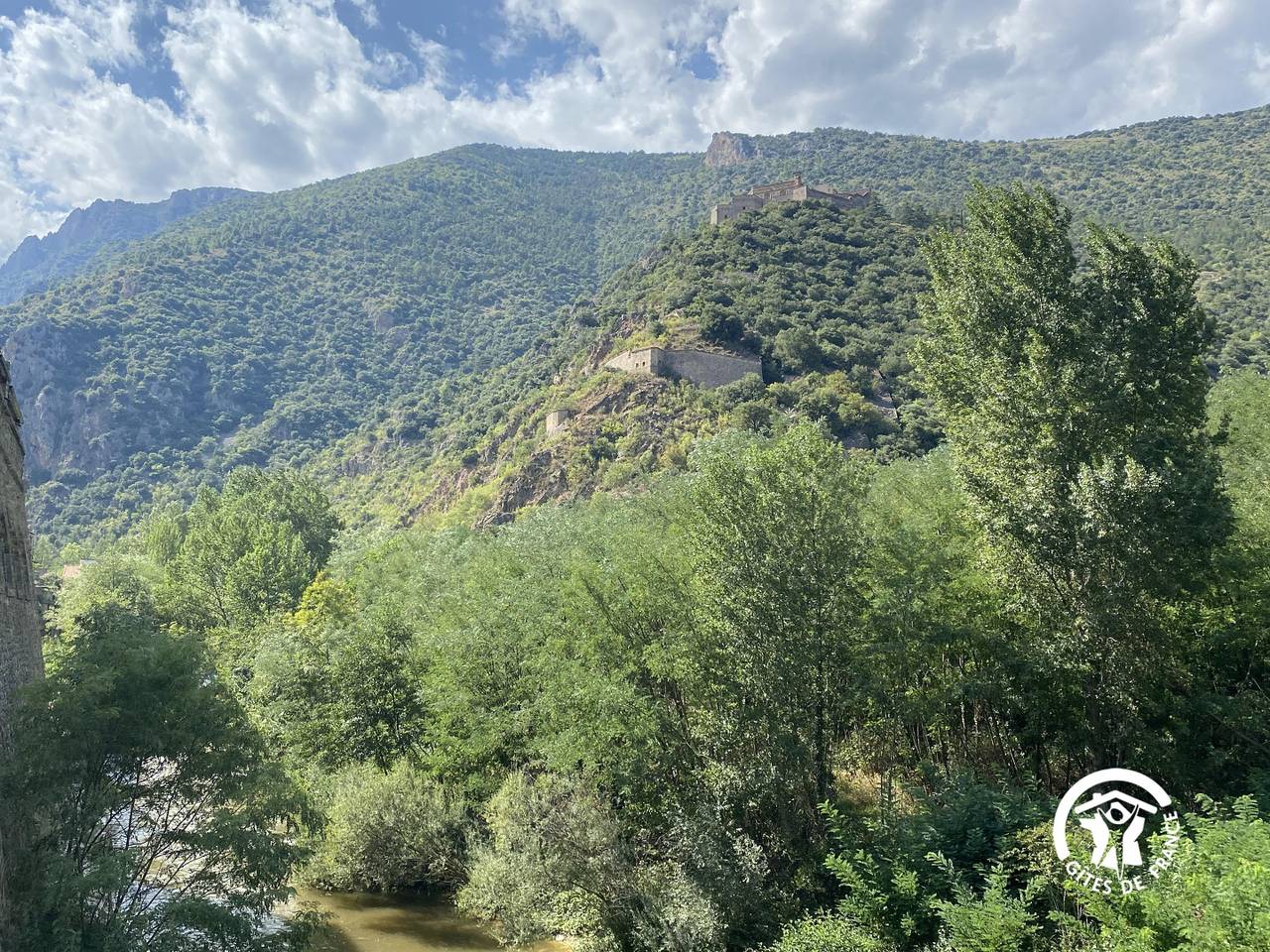 La Terrasse des remparts in Villefranche-de-Conflent, Parc naturel régional des Pyrénées catalanes