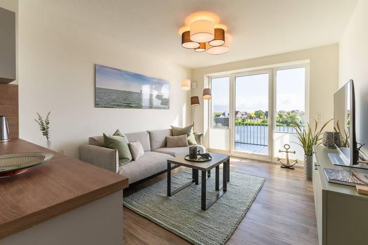 Ferienwohnung für 4 Personen, mit Balkon und Sauna sowie Seeblick in Nordstrand