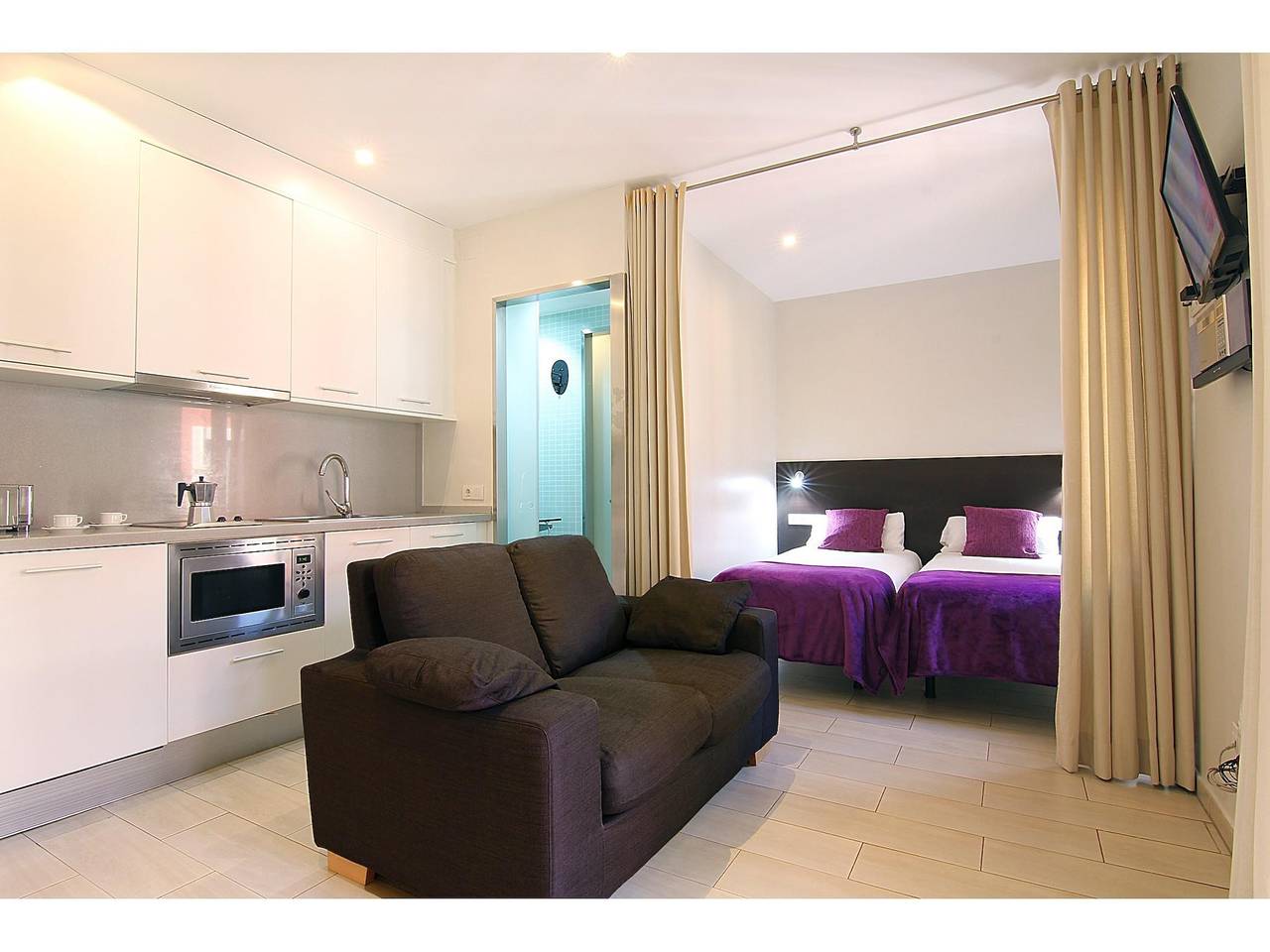 Hel studio-lejlighed, Studio for 2 personer med balkon in Barcelona Centre, Barcelona