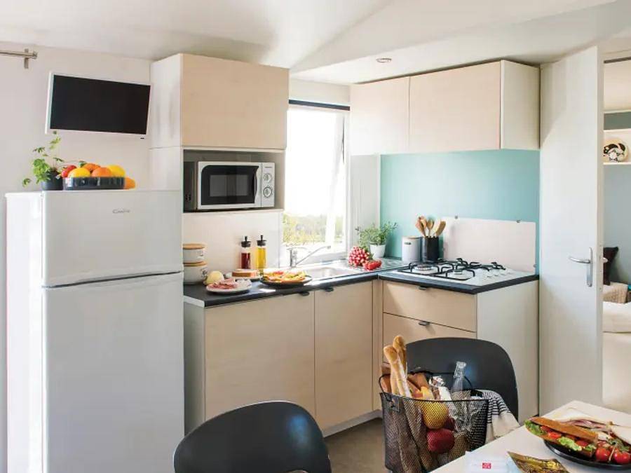 Camping L'Albizia - Mobile home 7 persons - Mobil Home Aqua 3ch 6/7pers Terrace Semi-Covered Tv in Notre-Dame-de-Monts, Vendée