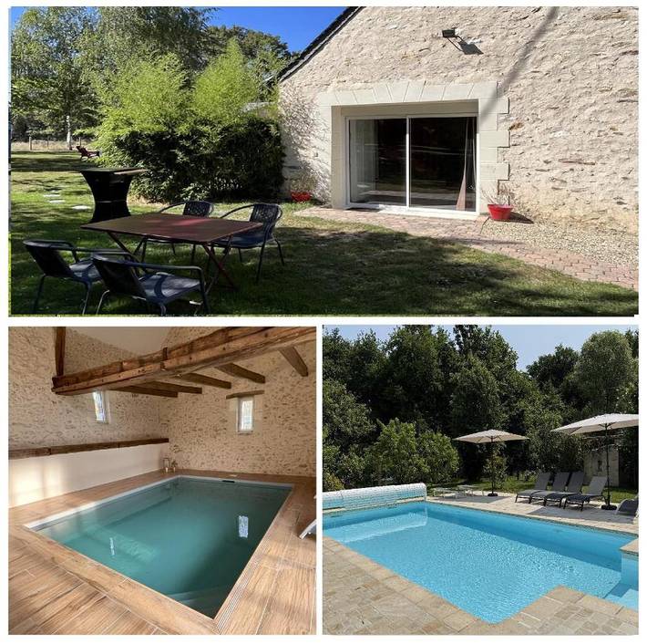 Location de vacances pour 4 personnes, avec piscine ainsi que jacuzzi et jardin, adapté aux familles à Saint-Branchs - 3