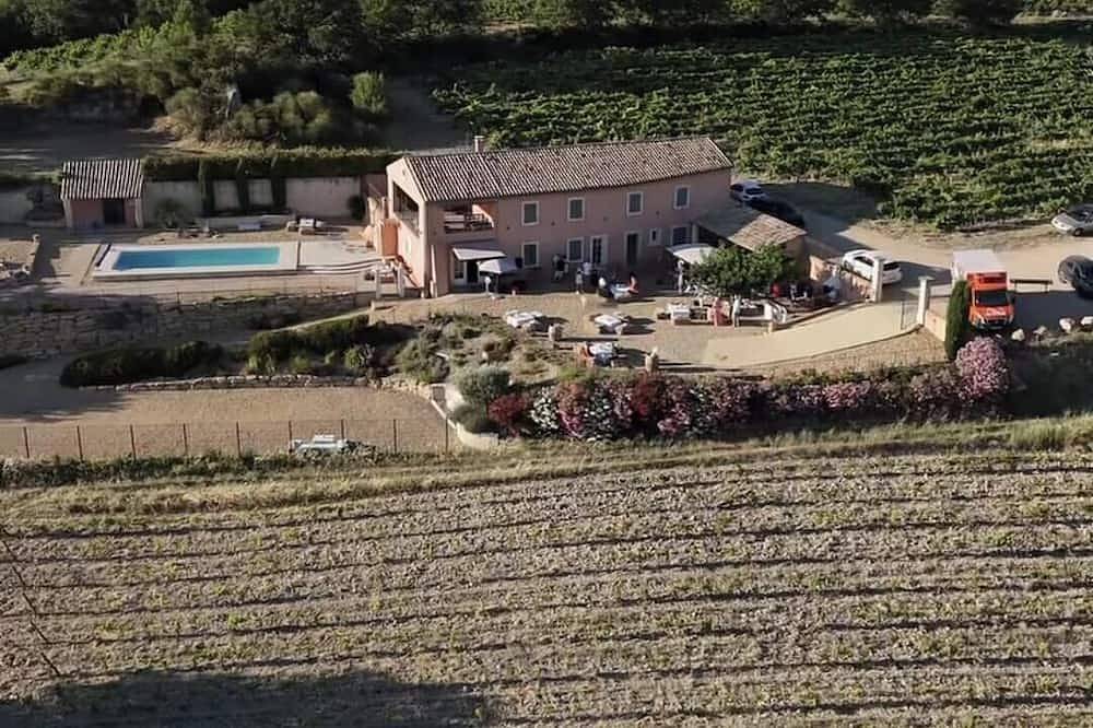Großes Mas mit beheiztem Pool für 10 Personen, 3 Badezimmer panomaric Blick in Cairanne, Vaucluse