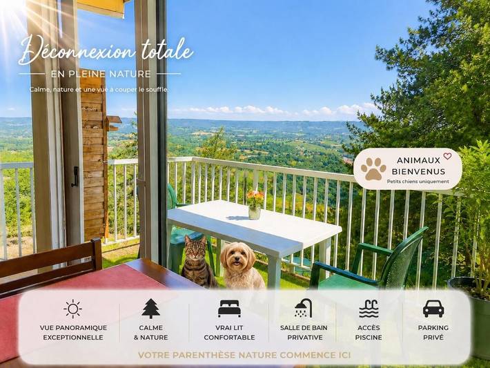 Chalet pour 2 personnes, avec Balcon ainsi que Piscine et Vue